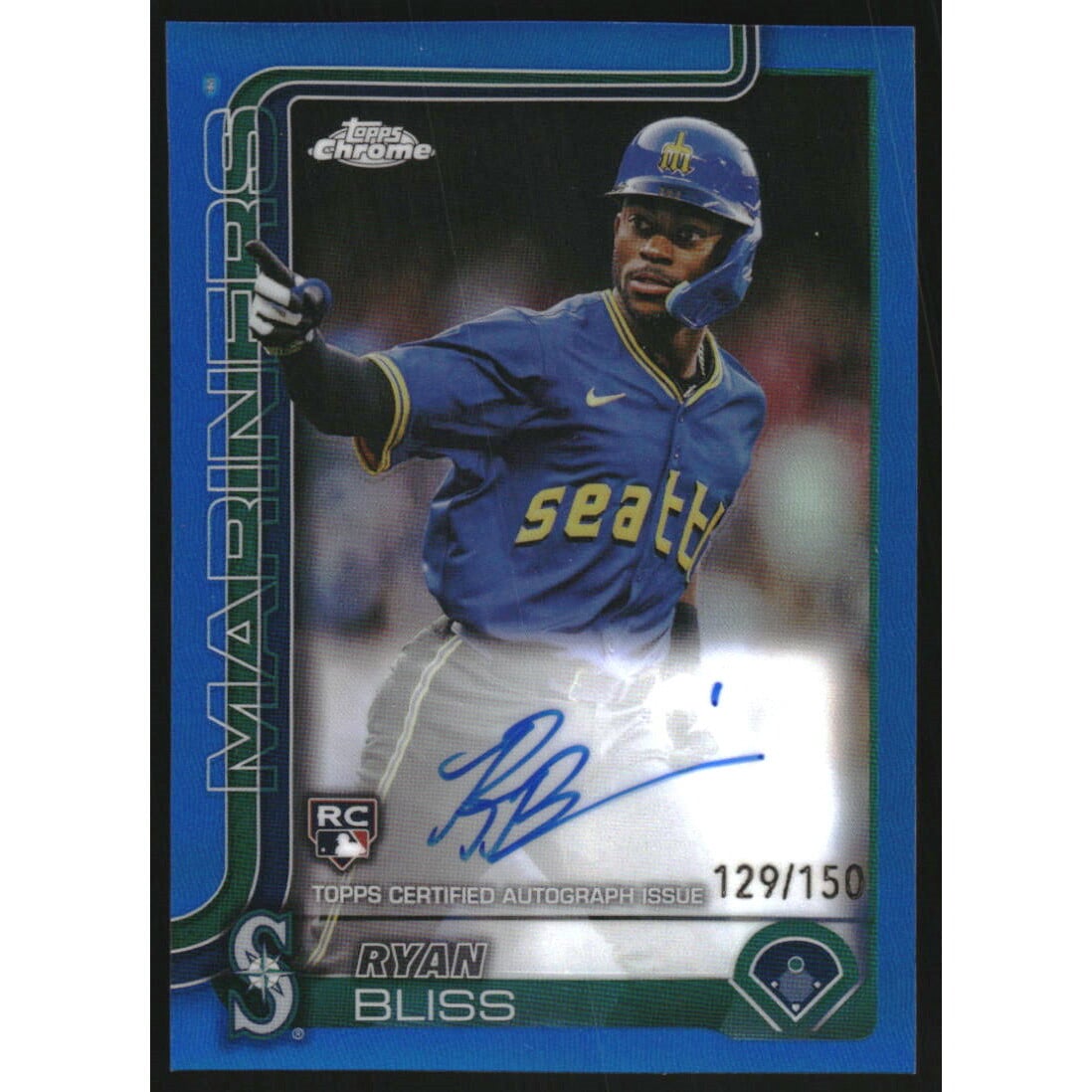 2025 Topps Chrome Rookie Autographs Blue Refractors #RARB Ryan Bliss. rookie card picture