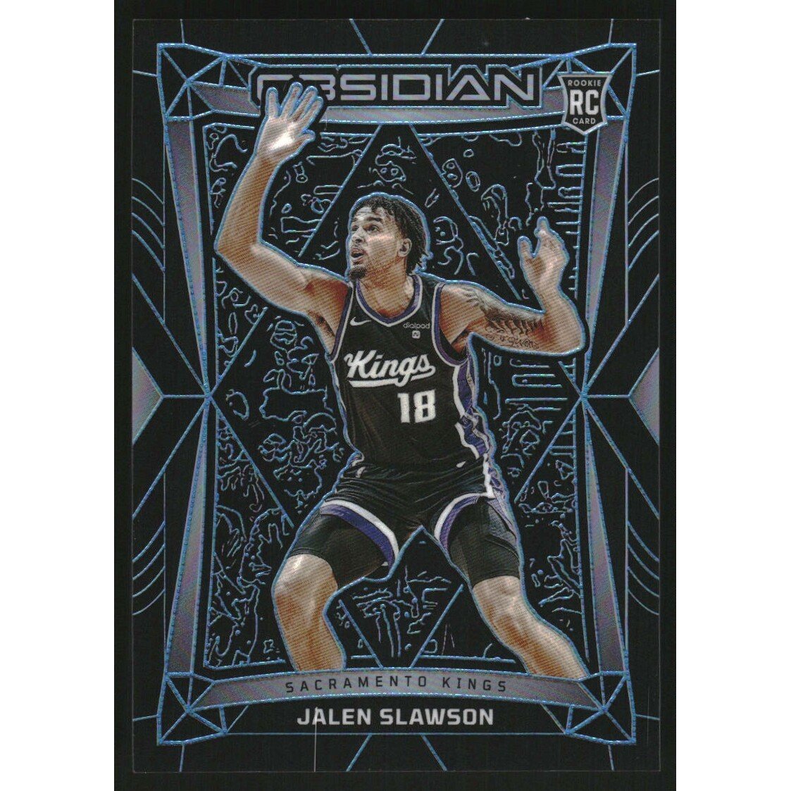 2023-24 Panini Obsidian Electric Etch Blue #117 Jalen Slawson. rookie card picture