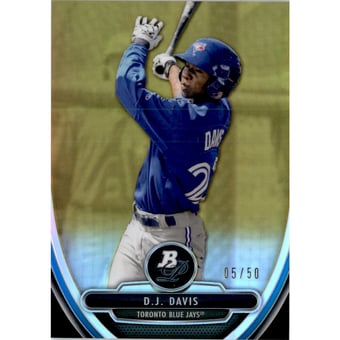 2013 Bowman Platinum Chrome Prospects Gold Refractors #BPCP80 D.J. Davis