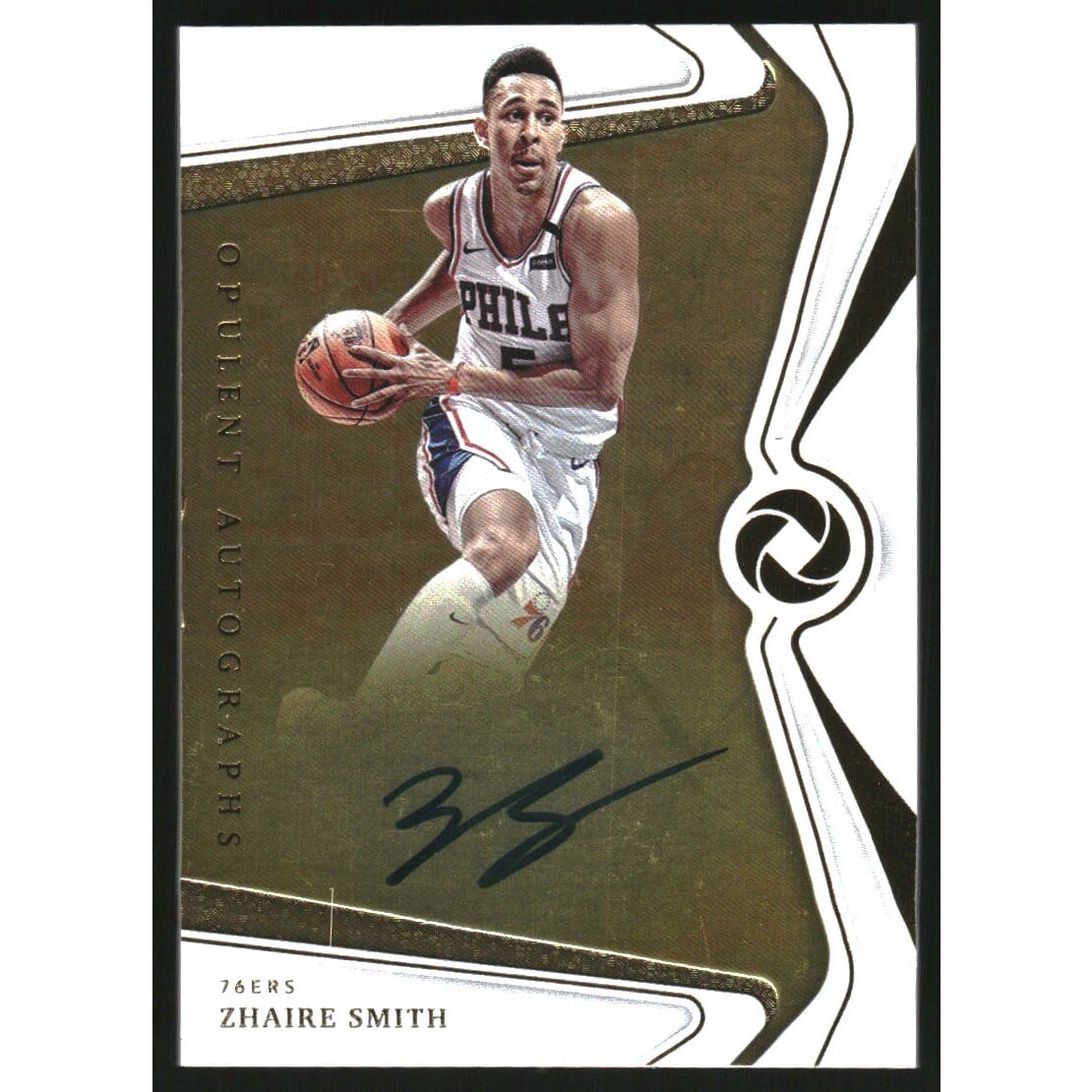 2019-20 Panini Opulence Opulent Autographs Gold #1 Zhaire Smith. rookie card picture