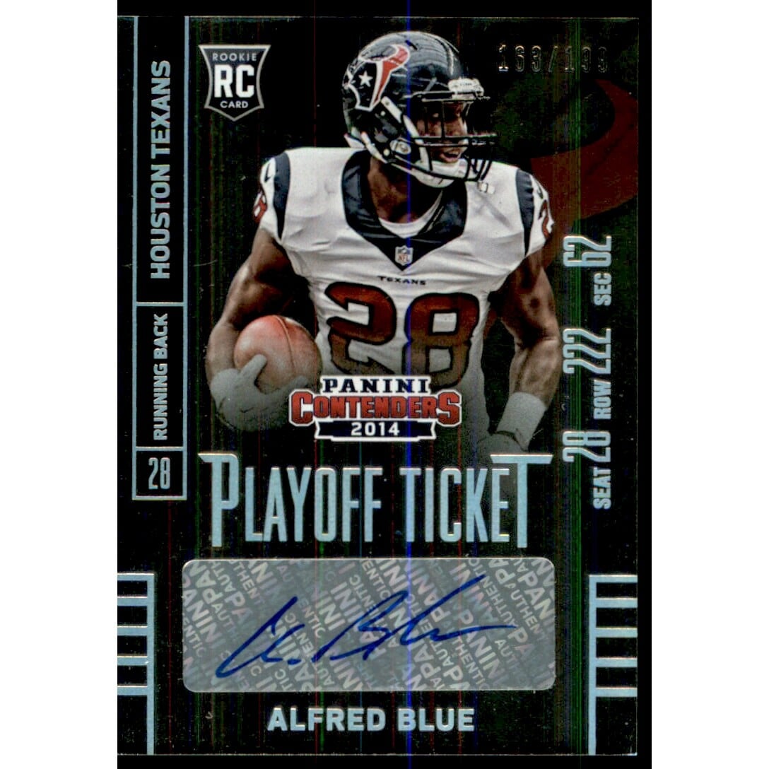 2014 Panini Contenders Playoff Ticket #199B Alfred Blue AU. rookie card picture