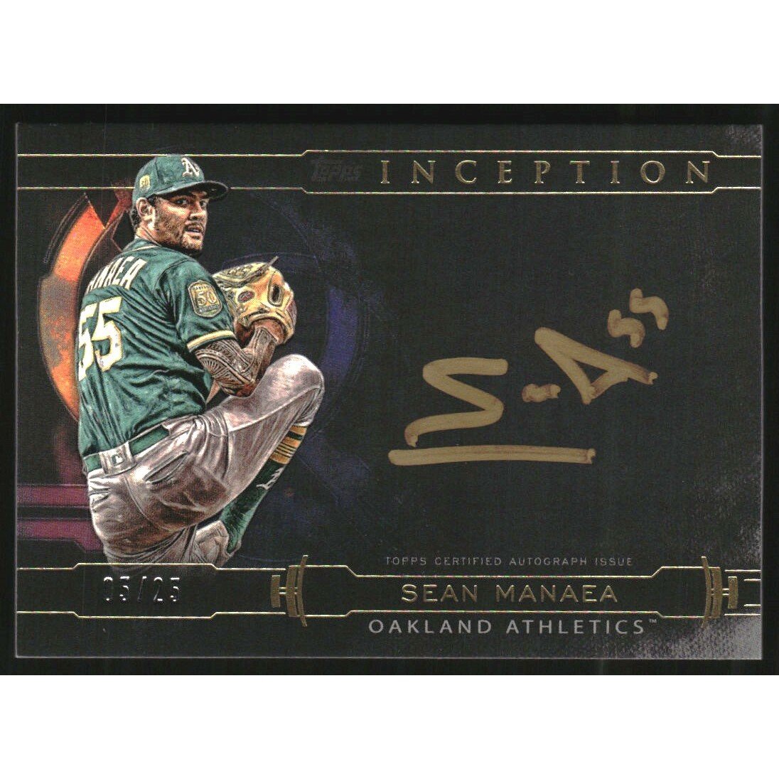 2019 Topps Inception Silver Signings Gold Ink #SSSM Sean Manaea. rookie card picture