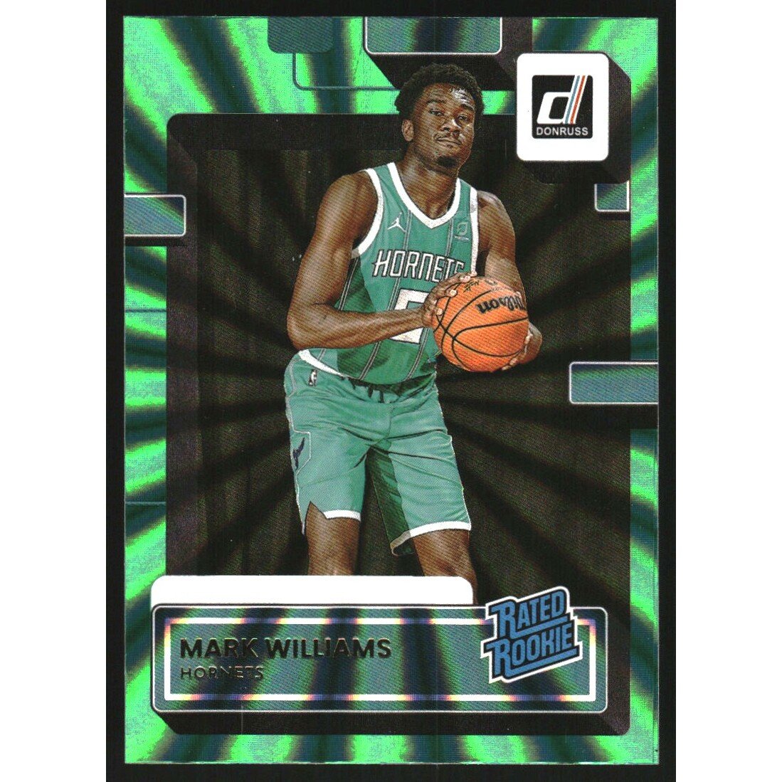 2022-23 Donruss Holo Green Laser #215 Mark Williams RR. rookie card picture
