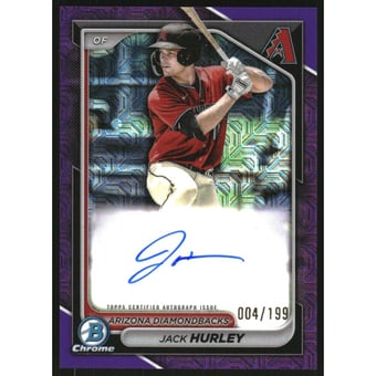 2024 Bowman Chrome Mega Box Autographs Purple Refractors #BMAJHU Jack Hurley