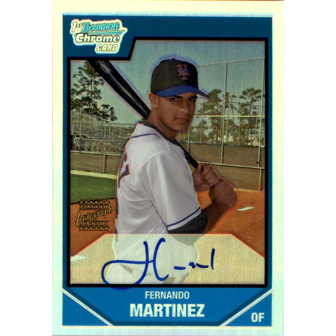 2007 Bowman Chrome Prospects Refractors #BC221 Fernando Martinez AU. rookie card picture