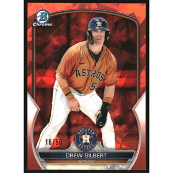 2023 Bowman Chrome Sapphire Prospects Orange Refractors #BCP16 Drew Gilbert