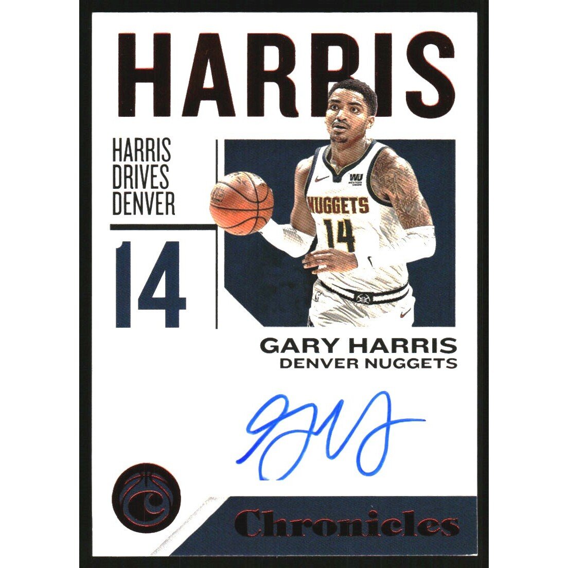2018-19 Panini Chronicles Signatures Red #25 Gary Harris. rookie card picture