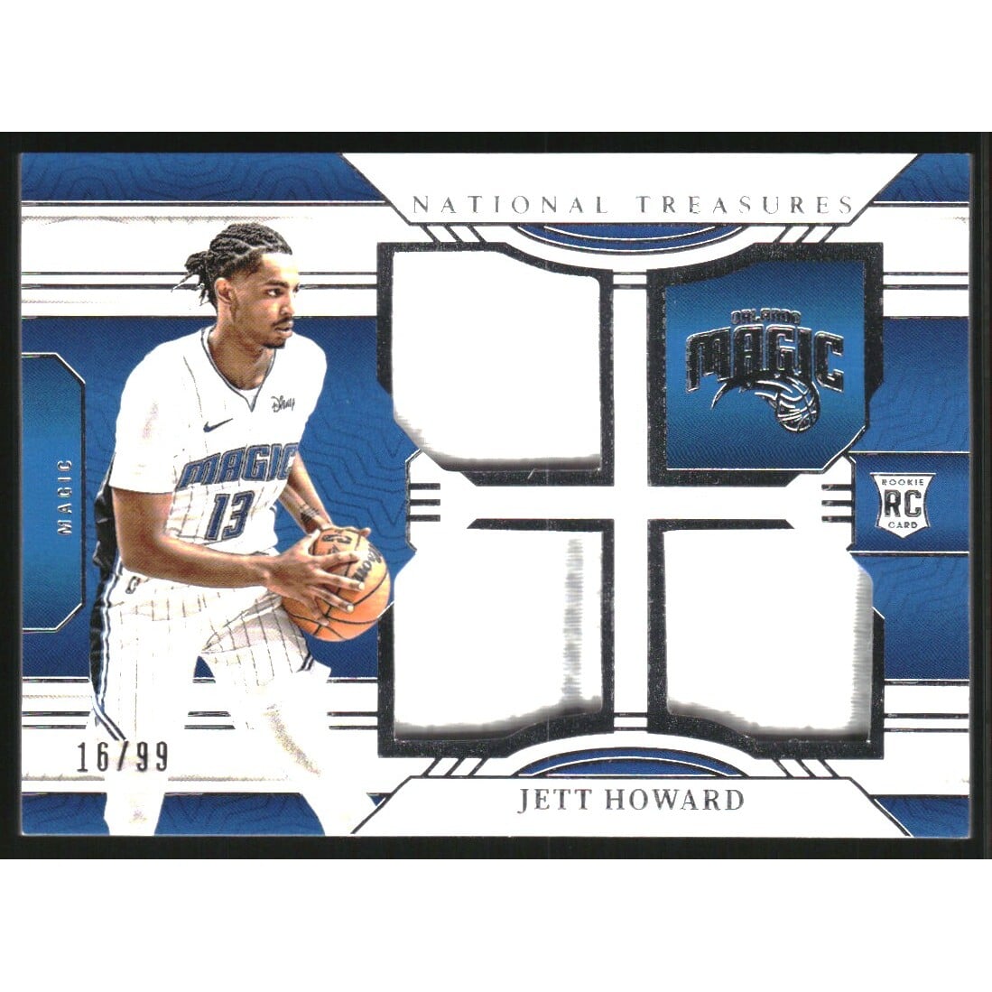 2023-24 Panini National Treasures Rookie Triple Materials #5 Jett Howard. rookie card picture