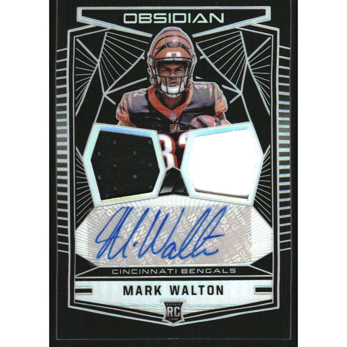 2018 Panini Obsidian Rookie Jersey Ink #29 Mark Walton/100. rookie card picture