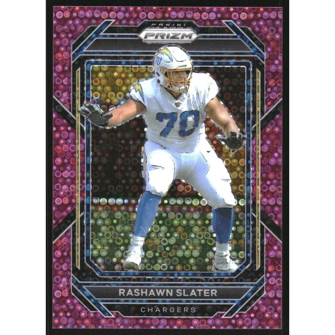 2022 Panini Prizm Prizms No Huddle Pink #153 Rashawn Slater. rookie card picture