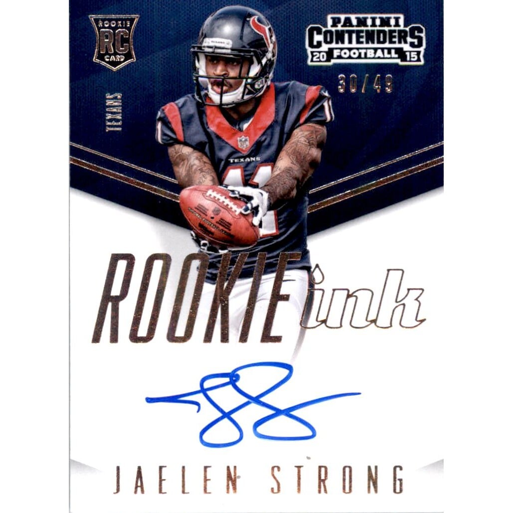 2015 Panini Contenders Rookie Ink Rookie Premiere #INKJS Jaelen Strong/49. rookie card picture