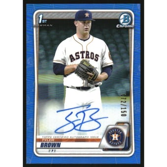2020 Bowman Chrome Draft Autographs Blue Refractors #CDATBR Tyler Brown