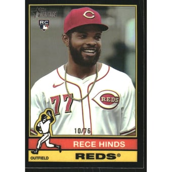 2025 Topps Heritage Chrome Black Refractors #211 Rece Hinds