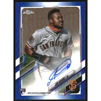 2021 Topps Chrome Rookie Autographs Blue Refractors #RALB Luis Basabe