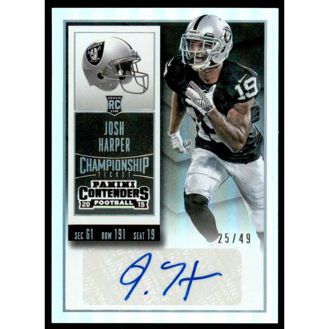 2015 Panini Contenders Championship Ticket #159 Josh Harper AU/49. rookie card picture