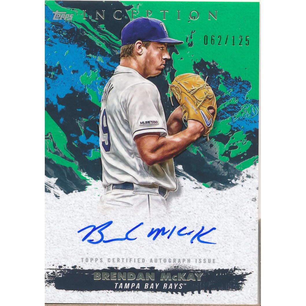2021 Topps Inception Rookie and Emerging Stars Autographs Green #RESABM Brendan McKay. rookie card picture