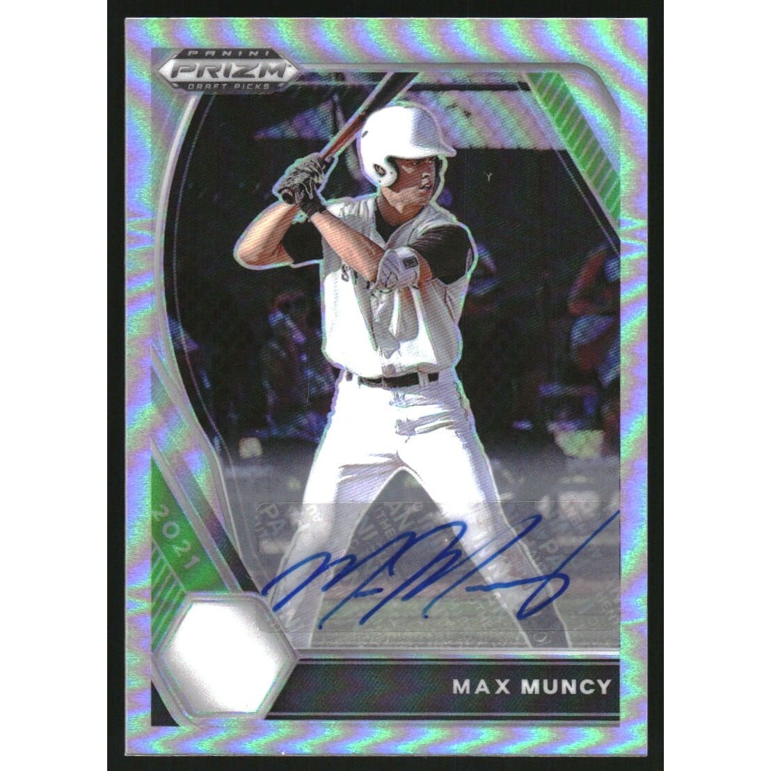 2021 Panini Prizm Draft Picks Base Autographs Prizms Silver #25 Max Muncy. rookie card picture
