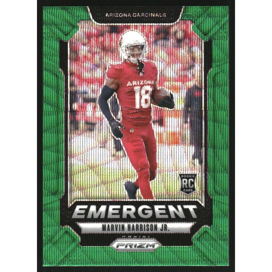 2024 Panini Prizm Emergent Prizms Green Wave #5 Marvin Harrison Jr.. rookie card picture