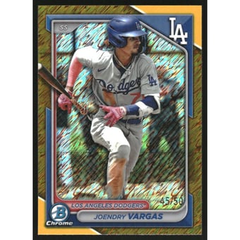 2024 Bowman Chrome Prospects Gold Shimmer Refractors #BCP89 Joendry Vargas