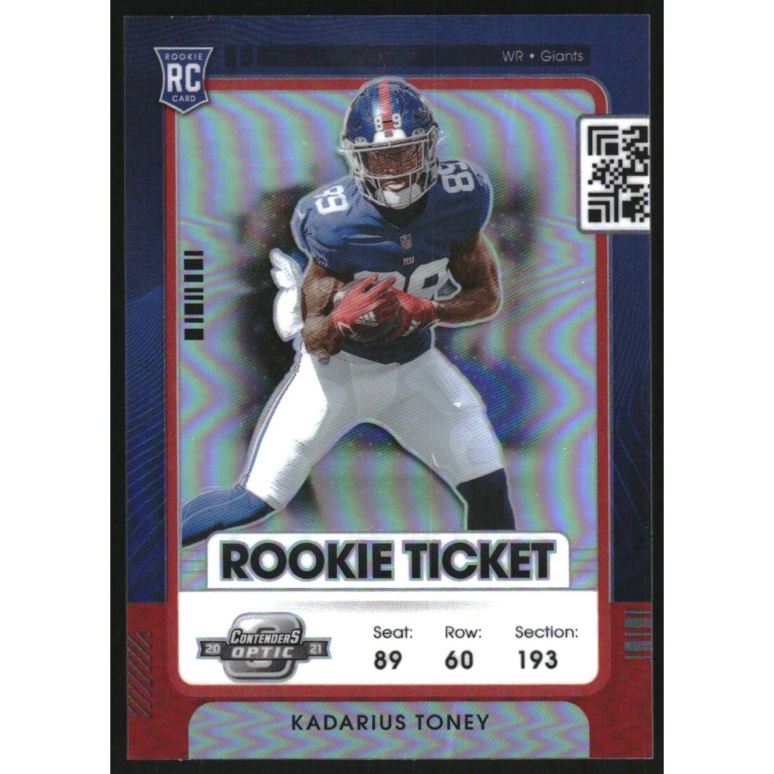 2021 Panini Contenders Optic Red #76 Kadarius Toney. rookie card picture
