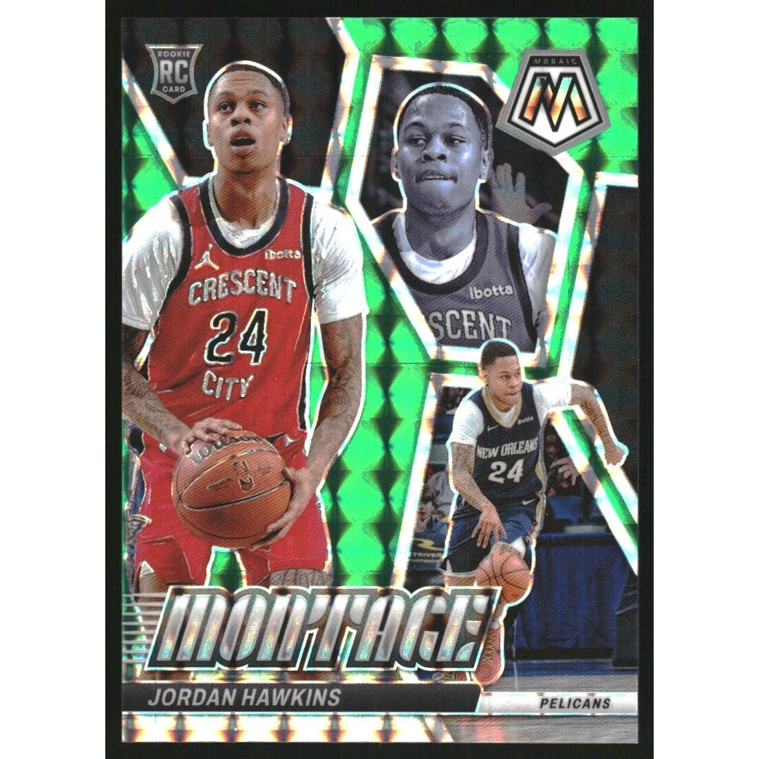 2023-24 Panini Mosaic Montage Mosaic Teal #23 Jordan Hawkins. rookie card picture