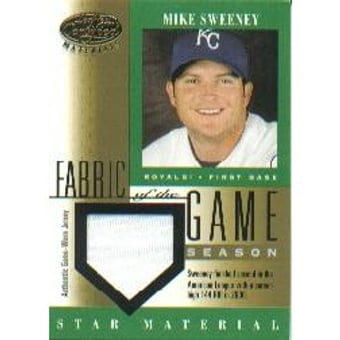 2001 Leaf Certified Materials Fabric of the Game #92SN Mike Sweeney/144