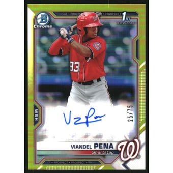 2021 Bowman Chrome Prospect Autographs Gold Refractors #CPAVP Viandel Pena