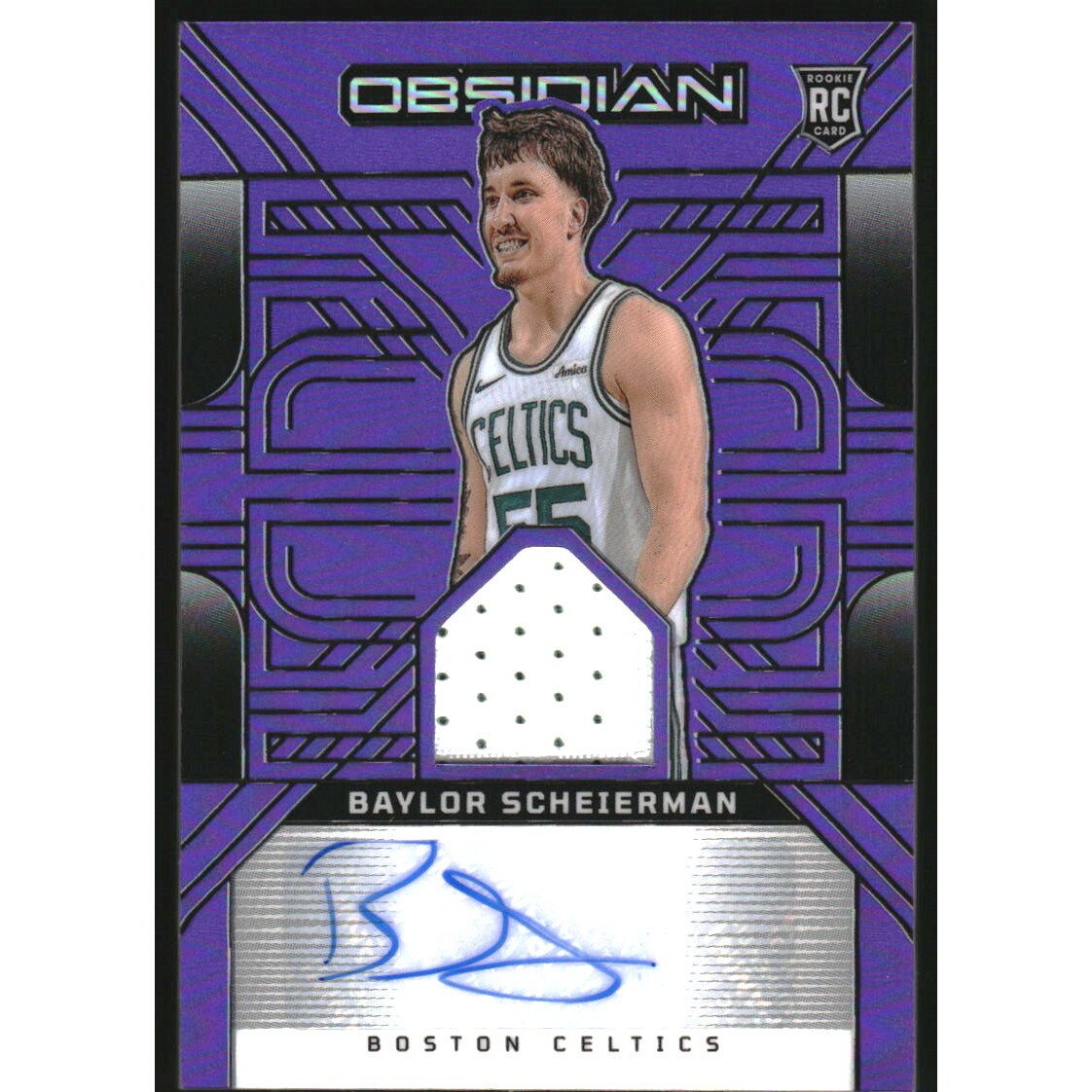 2024-25 Panini Obsidian Rookie Jersey Ink Electric Etch Purple Flood #6 Baylor Scheierman