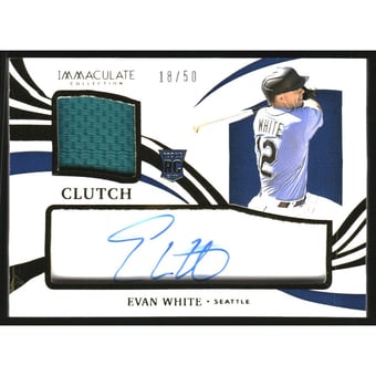 2021 Immaculate Collection Clearly Clutch Rookie Material Autographs #44 Evan White/50