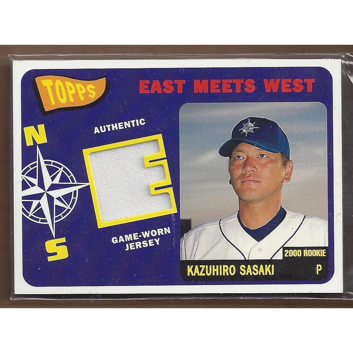 2002 Topps East Meets West Relics #EWRKS Kazuhiro Sasaki Jsy. rookie card picture