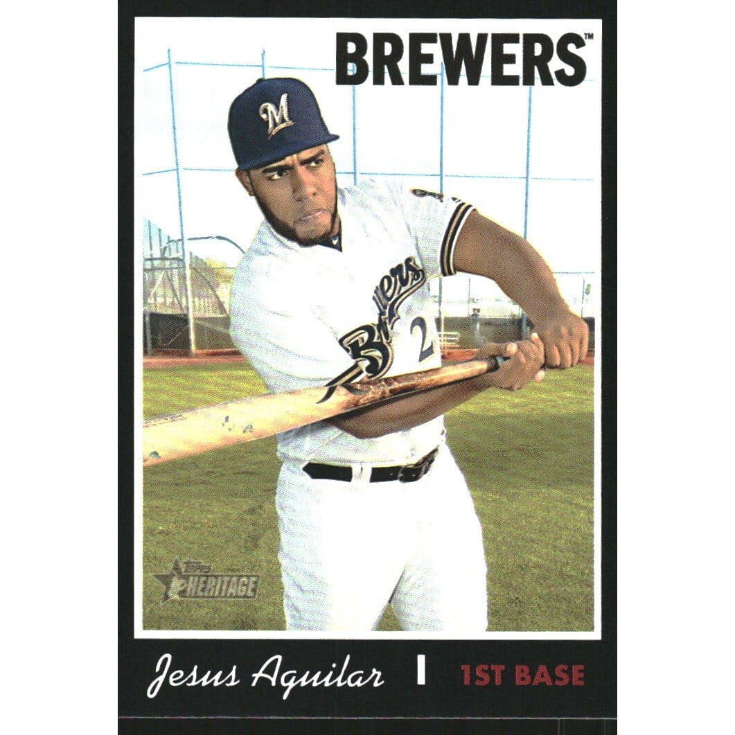 2019 Topps Heritage Black Border #476 Jesus Aguilar. rookie card picture