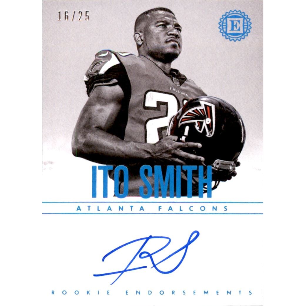 2018 Panini Encased Rookie Endorsements Sapphire #REIS Ito Smith/25. rookie card picture