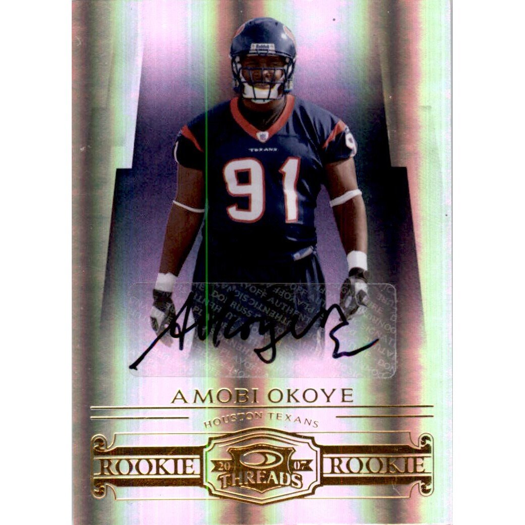 2007 Donruss Threads Rookie Autographs #222 Amobi Okoye/100. rookie card picture