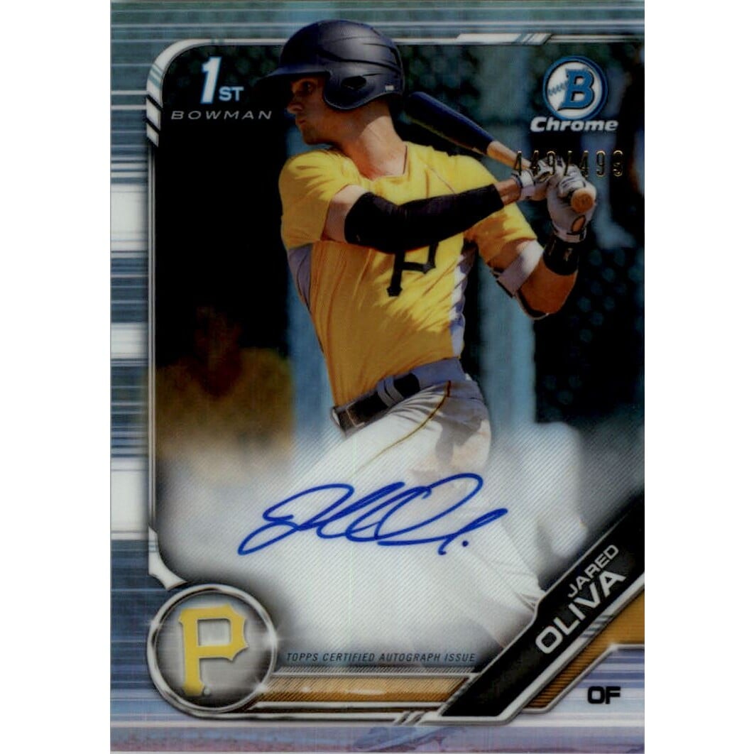 2019 Bowman Chrome Prospect Autographs Refractors #CPAJO Jared Oliva. rookie card picture