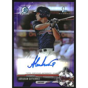 2017 Bowman Chrome Prospect Autographs Purple Refractors #CPAAG Abrahan Gutierrez