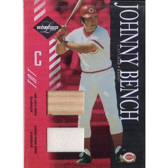 2003 Leaf Limited TNT #166 Johnny Bench Bat-Jsy