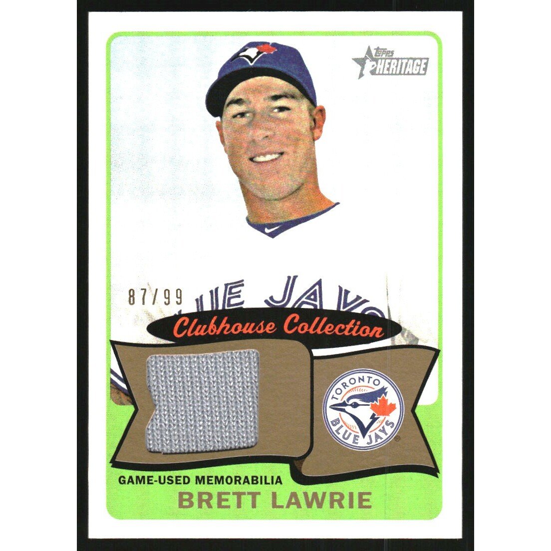 2014 Topps Heritage Clubhouse Collection Relics Gold #CCRBL Brett Lawrie. rookie card picture