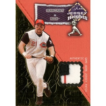 2002 Flair Jersey Heights Hot Numbers Patch #4 Sean Casey