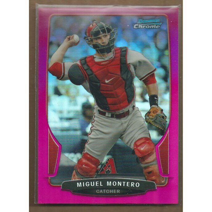 2013 Bowman Chrome Magenta Refractors #178 Miguel Montero. rookie card picture