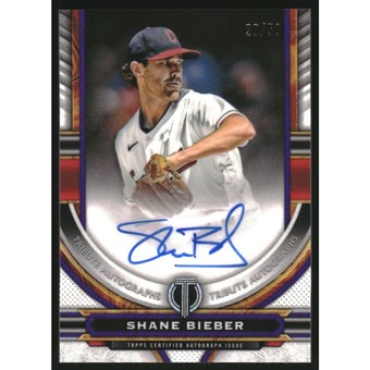 2023 Topps Tribute Autographs Purple #TASB Shane Bieber