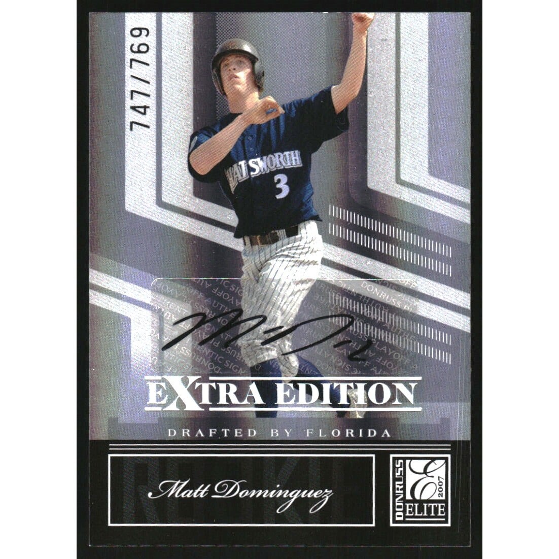 2007 Donruss Elite Extra Edition #118 Matt Dominguez AU/769. rookie card picture