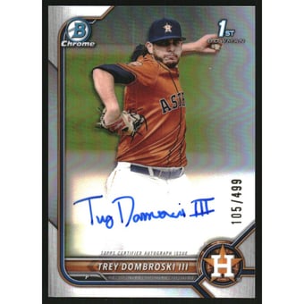 2022 Bowman Chrome Draft Autographs Refractors #CDATD Trey Dombroski III