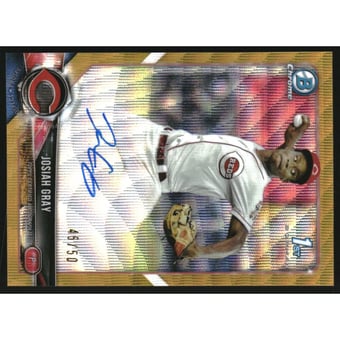 2018 Bowman Chrome Draft Autographs Gold Wave Refractors #CDAJOG Josiah Gray