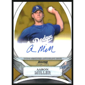 2010 Bowman Sterling Prospect Autographs Gold Refractors #AM Aaron Miller