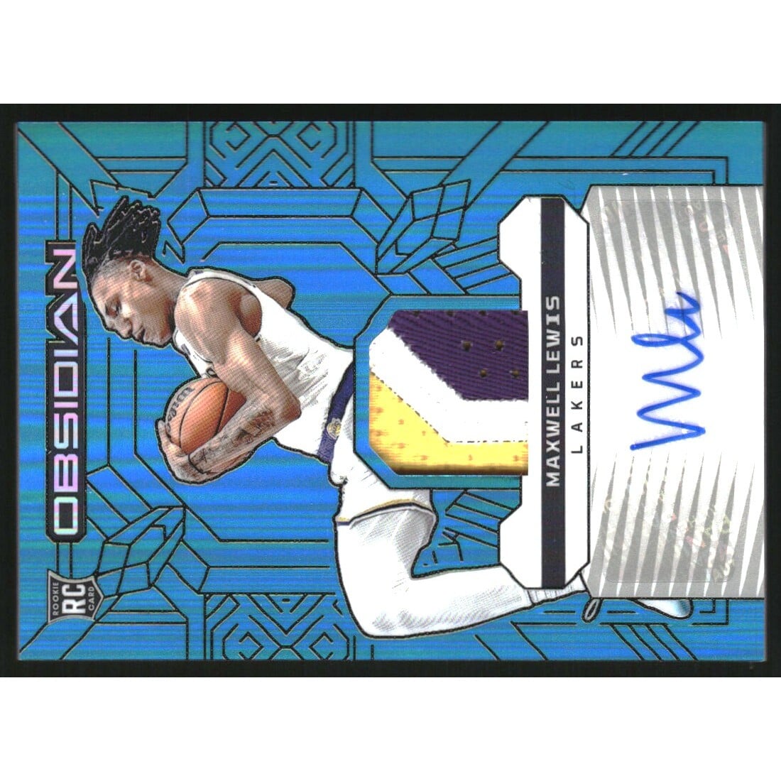 2023-24 Panini Obsidian Rookie Jersey Ink Electric Etch Blue Flood FOTL #13 Maxwell Lewis