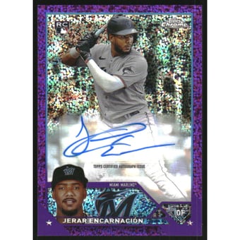 2023 Topps Chrome Update Autographs Purple Speckle Refractors #ACJE Jerar Encarnacion