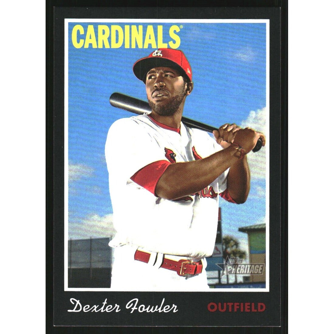 2019 Topps Heritage Black Border #76 Dexter Fowler. rookie card picture