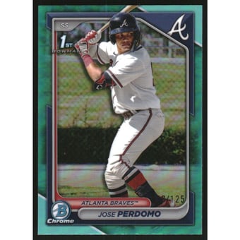 2024 Bowman Chrome Prospects Aqua Refractors #BCP220 Jose Perdomo