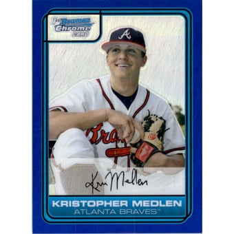 2006 Bowman Chrome Draft Draft Picks Blue Refractors #58 Kristopher Medlen