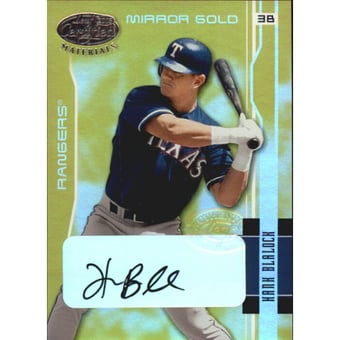2003 Leaf Certified Materials Mirror Gold Autographs #187 Hank Blalock/25